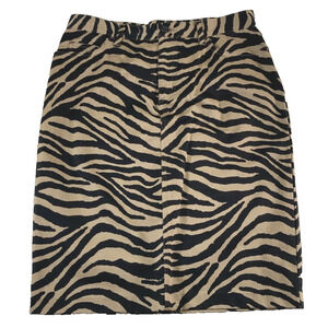 RALPH LAUREN BROWN & BLACK ZEBRA PRINT PENCIL SKIRT - SZ 12
